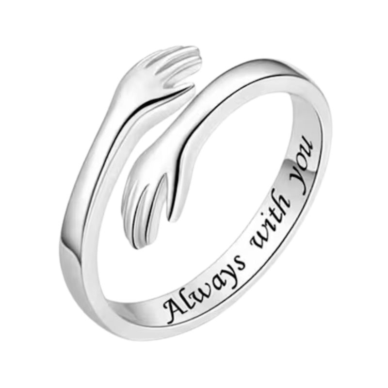 טבעת חיבוק עם חריטה אישית מזהב מלא