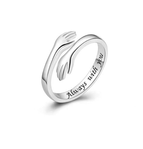 טבעת חיבוק עם חריטה 925