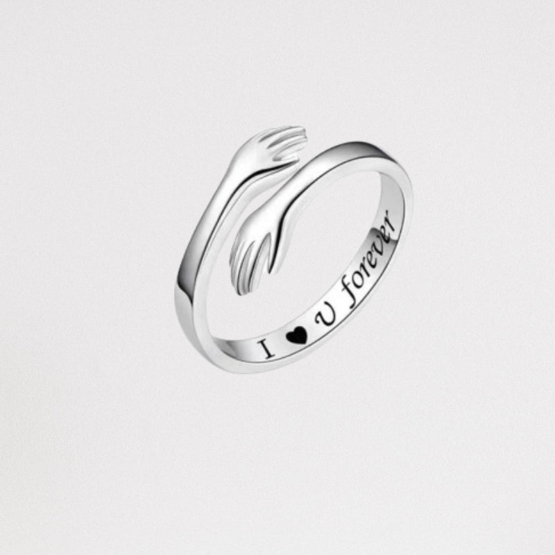 טבעת חיבוק עם חריטה 925